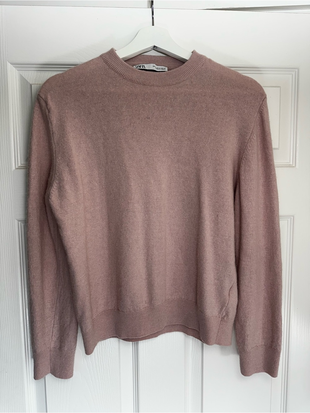 Zara dusty rose wool cashmere blend sweater M